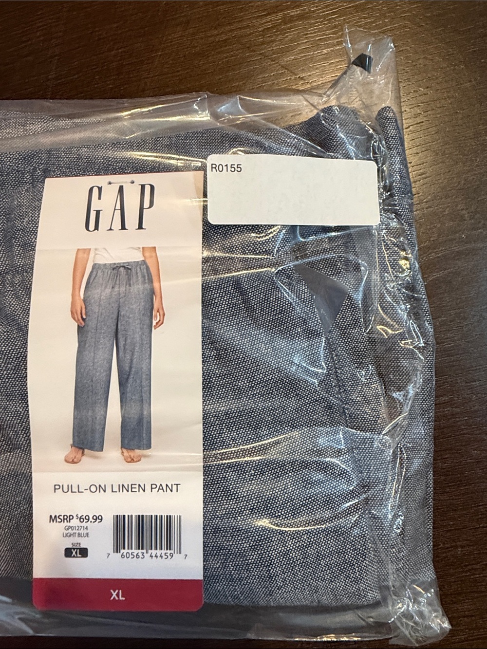 GAP Navy and White Linen Wide Leg Pants Coastal - Picture 12 of 12